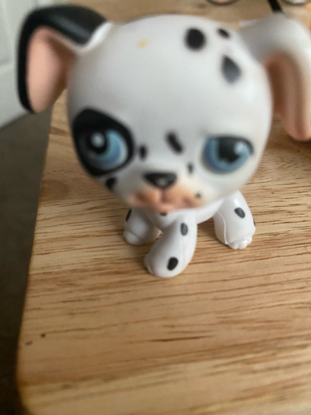 Littlest Pet Shop Dalmatian Puppy Figure - White and Black with Blue Eyes